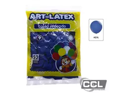 Balo n 9 redondo liso azul pacote com 50 unidades Art-Ltex