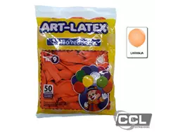 Balo n 9 redondo liso laranja pacote com 50 unidades Art-Latex