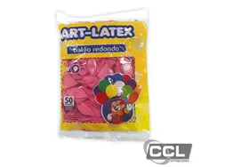 Balo n 9 redondo liso rosa pacote com 50 unidades Art-Latex
