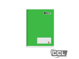 Caderno brochuro 1/4 capa dura costurado 96 folhas verde Mxima