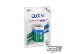 Bateria 9v alcalina Elgin