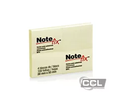 Bloco adesivo Notefix amarelo 38mm x 50mm 4 blocos por embalagem 100 folhas cada 3M