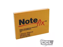 Bloco adesivo Notefix laranja 76mm x 102mm com 100 folhas 3M