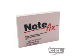 Bloco adesivo Notefix rosa 76mm x 102mm com 100 folhas 3M