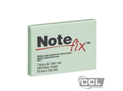 Bloco adesivo Notefix verde 76mm x 102mm com 100 folhas 3M