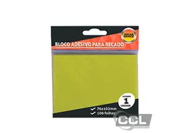 Bloco adesivo para recado 76mm x 102mm amarelo Jocar Office com 1 unidade