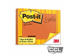 Bloco adesivo post-it 657 reciclado marron 76mm x102mm 90 folhas 3M