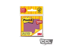 Bloco post-it 654 roxo 76mm x 76mm com 45 folhas 3M