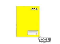 Caderno brochuro capa dura costurado 96 folhas com pauta amarelo Mxima