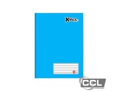 Caderno brochuro capa dura costurado 96 folhas com pauta azul Mxima