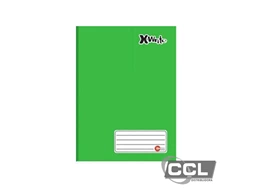 Caderno brochuro capa dura costurado 96 folhas com pauta verde Mxima