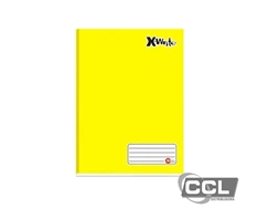 Caderno brochuro capa dura costurado 96 folhas sem pauta amarelo Mxima