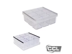 Caixa organizadora de objetos cristal com 9 divises Dello 2194H - unidade