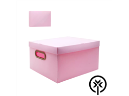 Caixa organizadora mdia linho rosa pastel prota Dello 2192WP - unidade