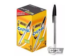 Caneta esferogrfica Bic Cristal preta caixa com 50 unidades