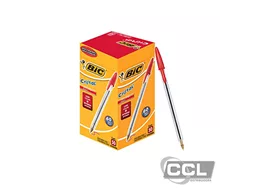 Caneta esferogrfica Bic cristal vermelha caixa com 50 unidades