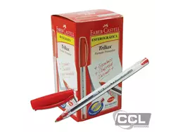 Caneta esferogrfica Faber-Castell trilux vermelha