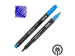 Caneta para CD/DVD azul ponta dulpla Bazze