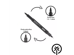 Caneta para CD/DVD preta ponta dupla Bazze