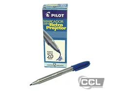 Caneta para retroprojetor 2.0mm azul Pilot caixa com 12 unidades