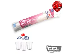 Copo descartvel 500ml pp transparente Zanatta com 50 unidades