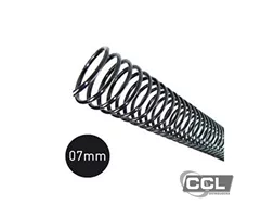 Espiral para encadernao 0,7mm para 25 folhas com 100 unidades preto