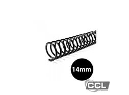 Espiral para encadernao 14mm para 85 folhas com 100 unidades preto