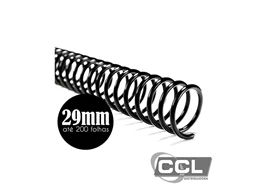 Espiral para encadernao 29mm para 200 folhas com 35 unidades preto