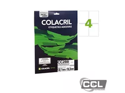 Etiqueta 138,11mm x 106,36mm com 25 folhas Colacril - 6188/CC288