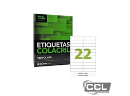 Etiqueta 25,4mm x 99mm com 100 folhas 2200 etiquetas Colacril - CA4354