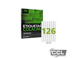 Etiqueta 26mm x 15mm com 100 folhas 12600 etiquetas Colacril - CA4349
