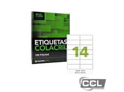 Etiqueta 38,1mm x 99,1mm com 100 folhas 1400 etiquetas Colacril - CA4363