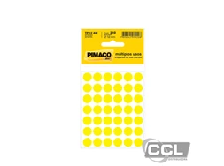 Etiqueta TP 12 amarela com 210 unidades Pimaco