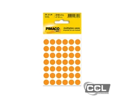 Etiqueta TP 12 laranja com 210 unidades Pimaco