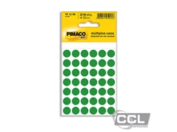 Etiqueta TP 12 verde com 210 unidades Pimaco
