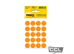 Etiqueta TP 19 laranja com 200 unidades Pimaco