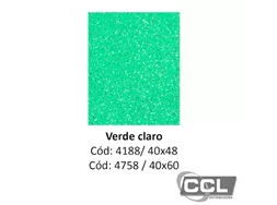 Eva placas emborrachadas 40cm x 48cm Leo&Leo verde claro com glitter com 5 unidades