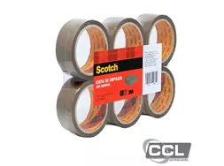 Fita para Empacotamento Acrlico 48mm x 150m marrom pacote com 6 unidades Scotch 3M