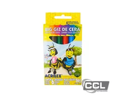 Giz de cera grande big 56gr Acrilex com 6 unidades