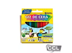 Giz de cera pequeno com 12 unidades Acrilex