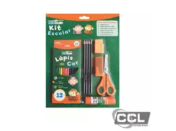 Kit escolar com 20 peas Leo&Leo laranja ref.:4203