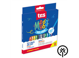 Lápis de cor com 12 unidades Mega Soft jumbo Tris, lápis de cor jumbo, lápis de cor para criança