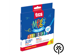 Lpis de cor com 12 unidades Mega Soft jumbo Tris, lpis de cor jumbo, lpis de cor para criana