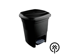 Lixeira plstica 15L com pedal preta Plasvale