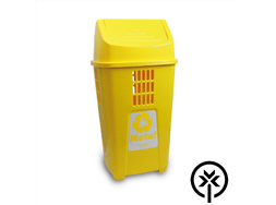 Lixeira plstica 50L amarela para coleta seletiva