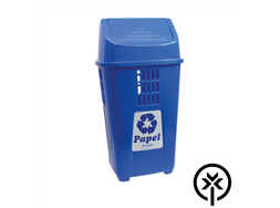 Lixeira plstica 50L azul para coleta seletiva