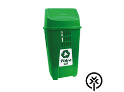 Lixeira plstica 50L verde para coleta seletiva