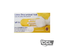 Luva de procedimento ltex descartvel tamanho G com 100 unidades Volk