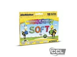 Massa de modelar 180gr com 12 unidades soft Acrilex