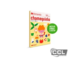 Papel A4 210mm x 297mm 75gr amarelo com 100 folhas Chamequinho